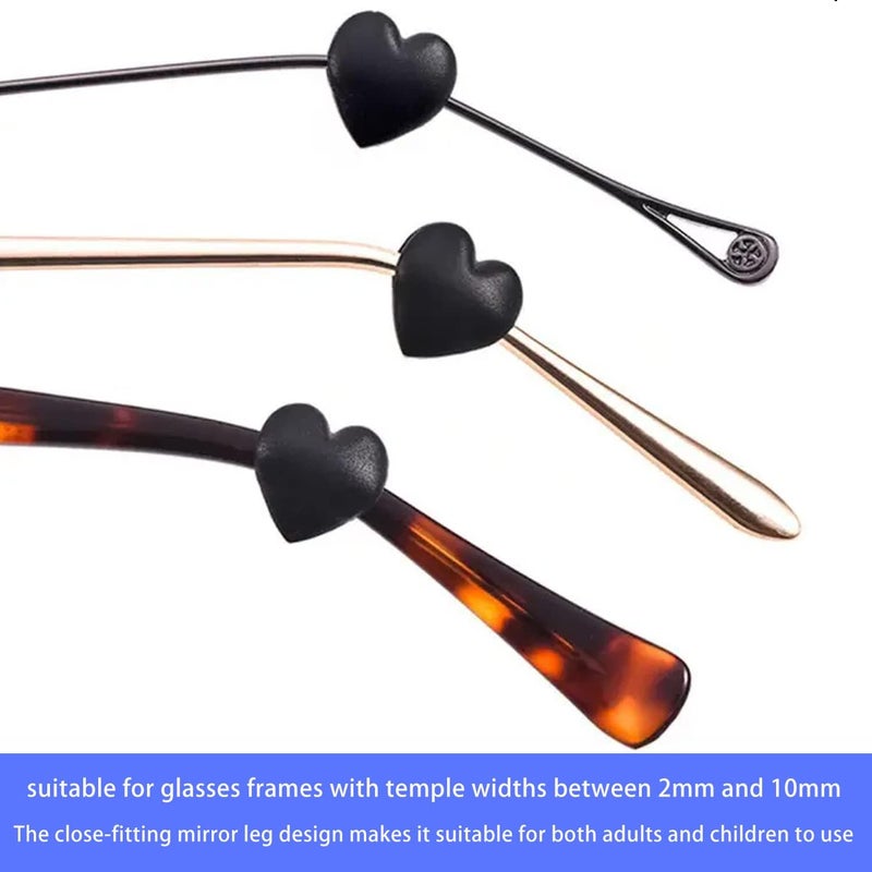 KECHIO Eyeglasses Ear Grip Heart-Shaped Silicone Retainers Soft Ear Hooks Anti-Slip Holder Eyeglasses Stopper - Image 5